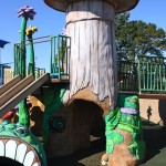 climb inside a giant mushroom at accessible playground